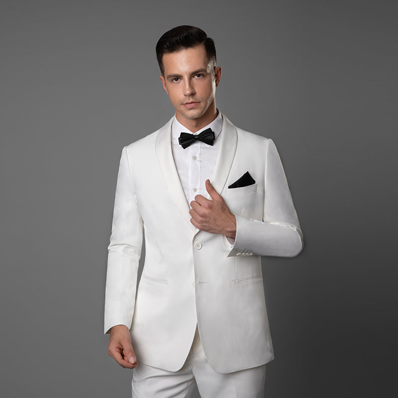 WHITE 2PCS TUXEDOS SUIT