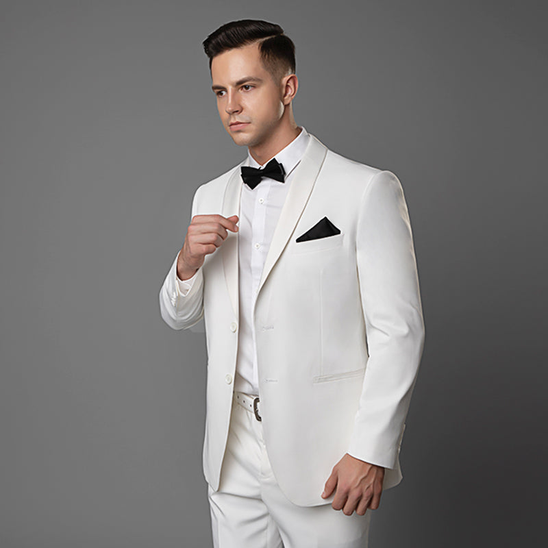 WHITE 2PCS TUXEDOS SUIT