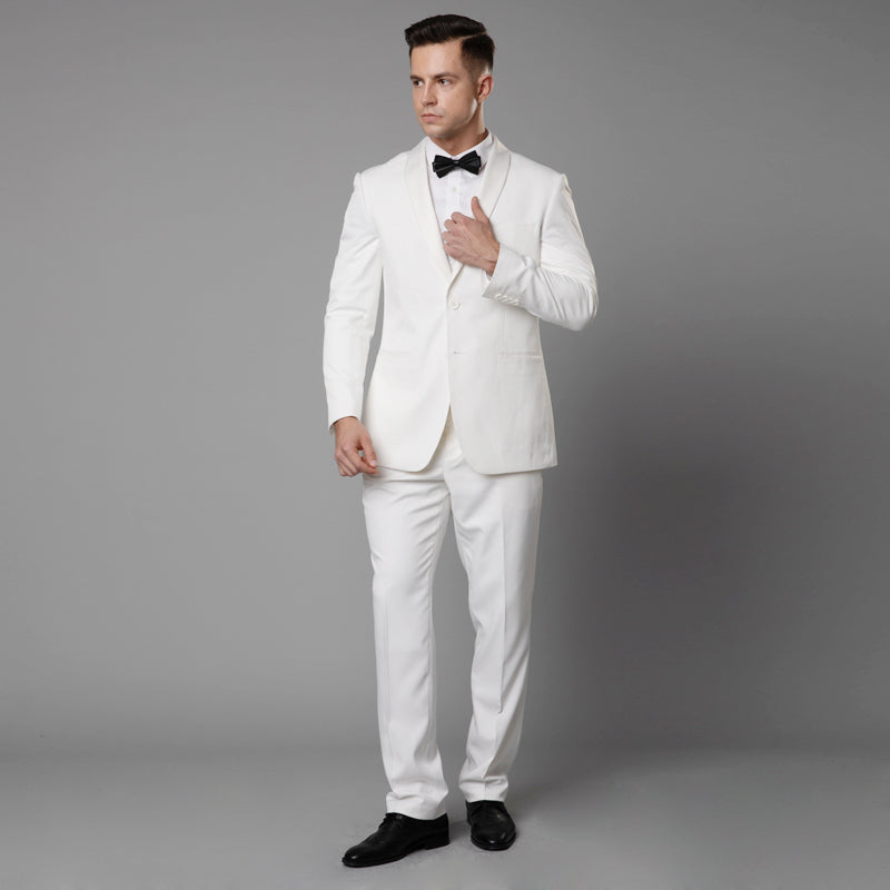 WHITE 2PCS TUXEDOS SUIT